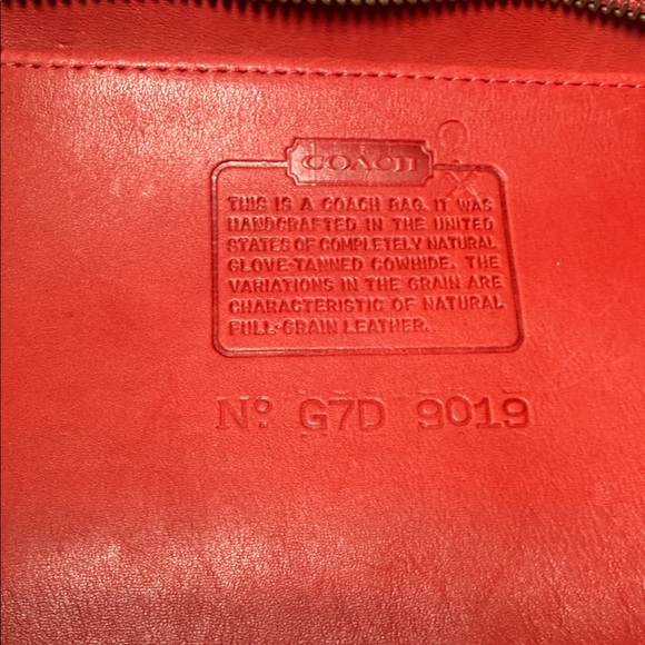 Coach Red Leather duffle Shoulder Bag Maggie 9019 - Picture 10 of 11